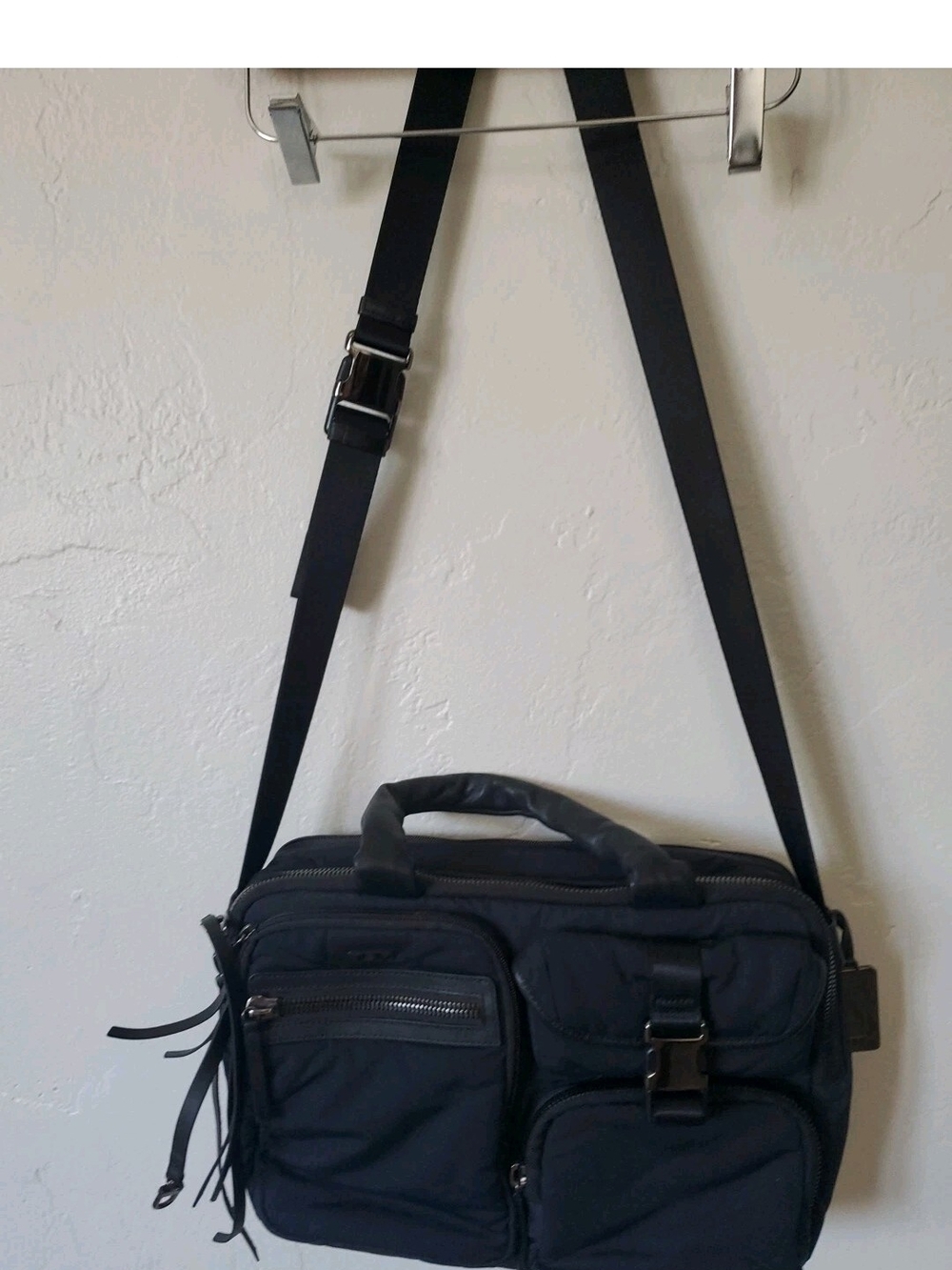 Tumi Black Men's Messenger Crossbody Bag with Top Handle
